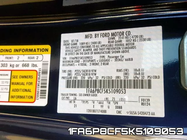 1FA6P8CF5K5109053 фото 2