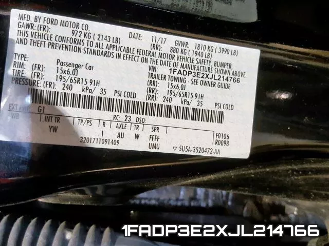 1FADP3E2XJL214766 фото 2