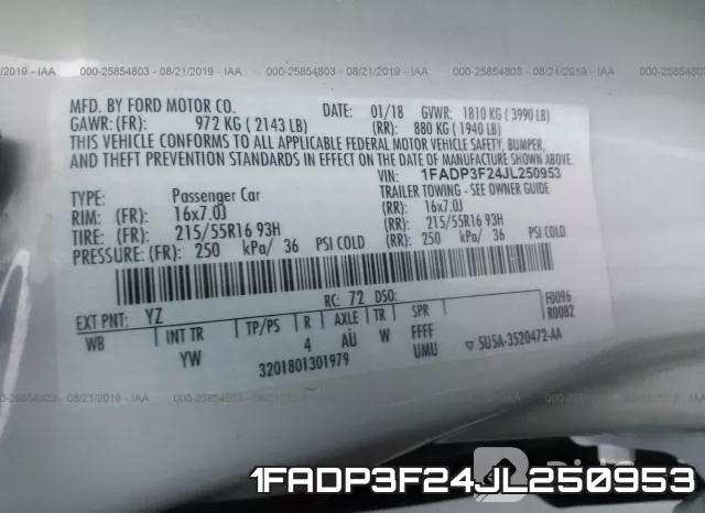 1FADP3F24JL250953 фото 10