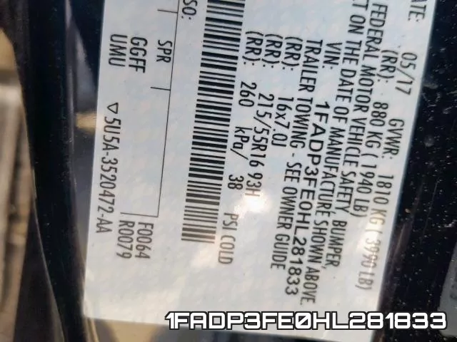 1FADP3FE0HL281833 фото 2