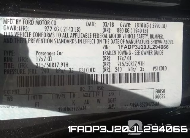 1FADP3J20JL294066 фото 10
