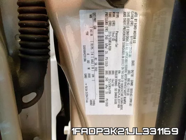 1FADP3K21JL331169 фото 2