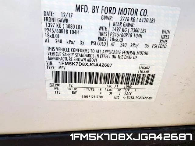 1FM5K7D8XJGA42687 фото 2