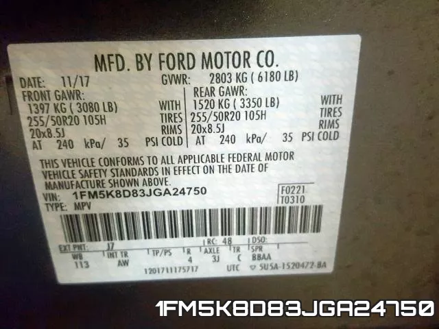 1FM5K8D83JGA24750 фото 2