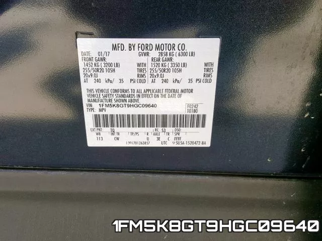 1FM5K8GT9HGC09640 фото 2