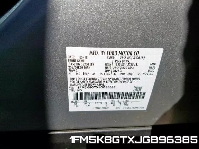 1FM5K8GTXJGB96385 фото 2