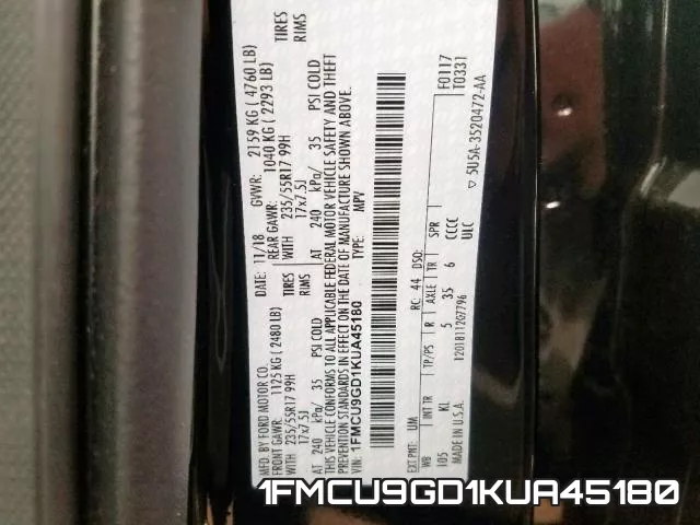 1FMCU9GD1KUA45180 фото 2
