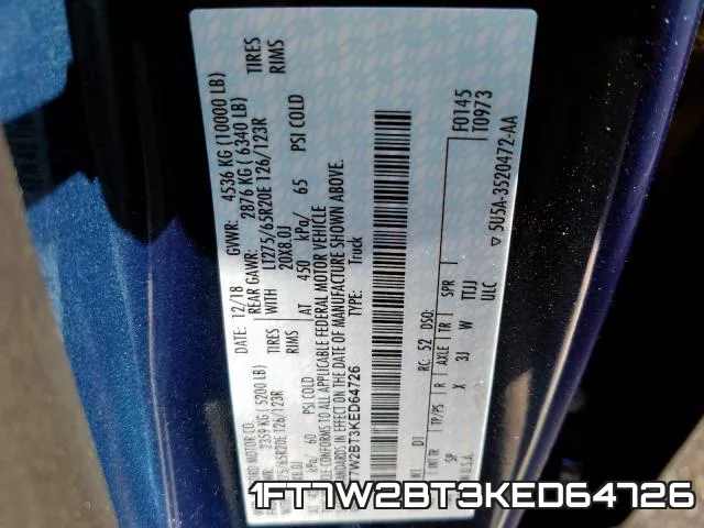 1FT7W2BT3KED64726 фото 2
