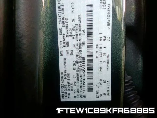 1FTEW1CB9KFA68885 фото 2