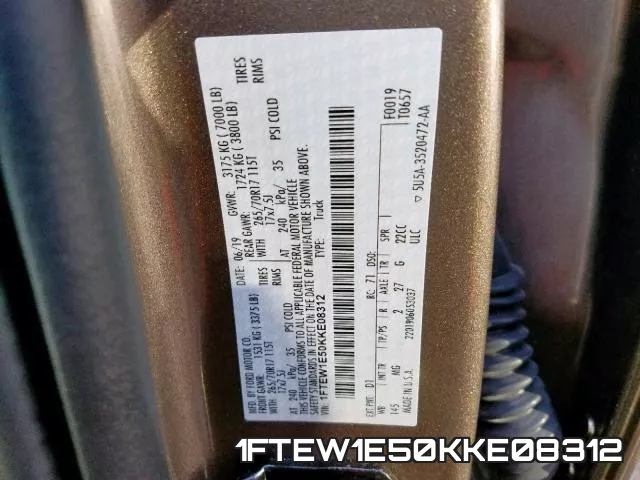 1FTEW1E50KKE08312 фото 2