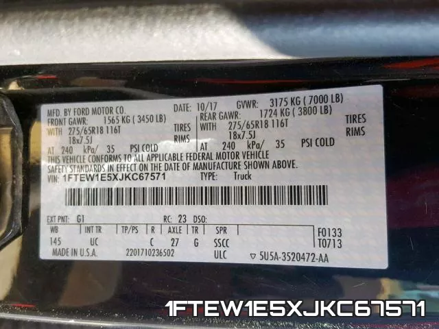 1FTEW1E5XJKC67571 фото 2