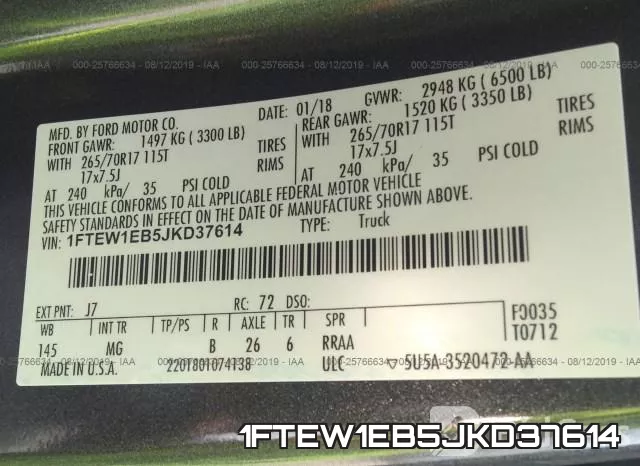 1FTEW1EB5JKD37614 фото 10