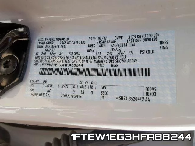 1FTEW1EG3HFA88244 фото 2
