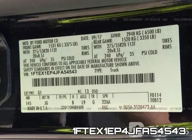1FTEX1EP4JFA54543 фото 10