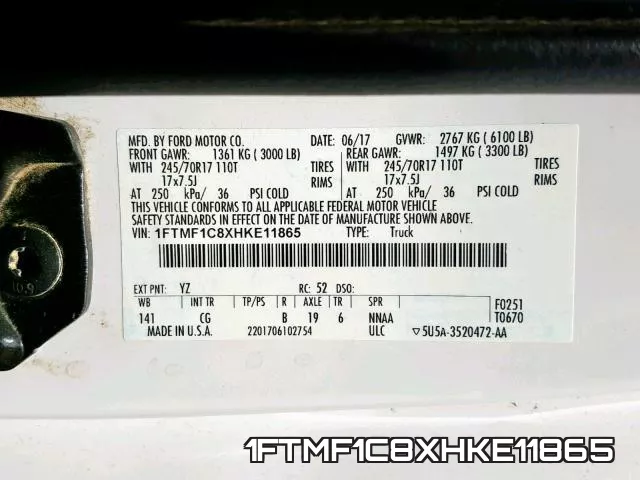 1FTMF1C8XHKE11865 фото 2