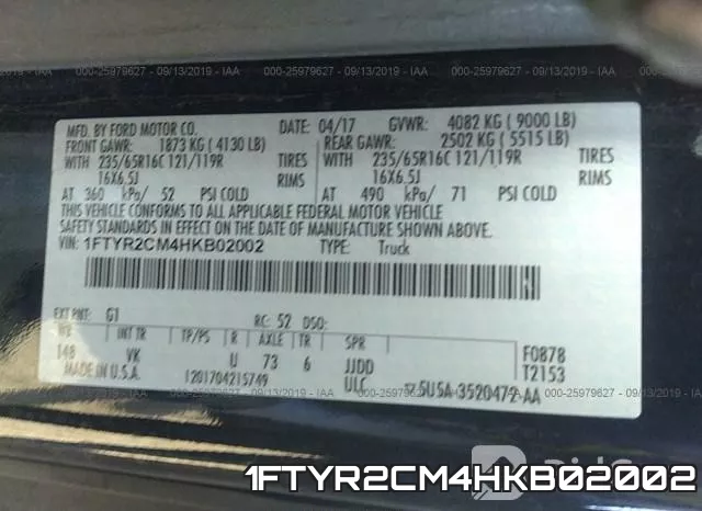 1FTYR2CM4HKB02002 фото 10