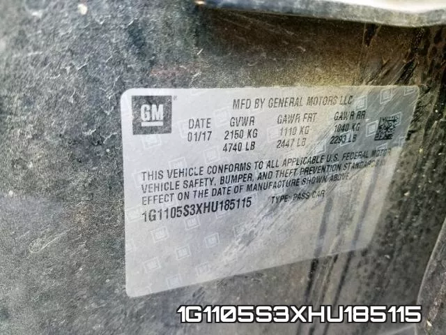 1G1105S3XHU185115 фото 2