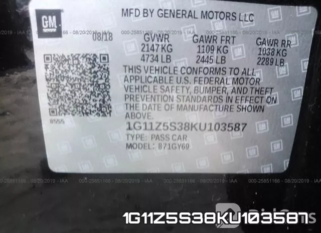 1G11Z5S38KU103587 фото 10