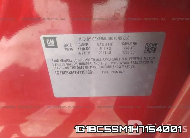1G1BC5SM1H7154001 фото 10