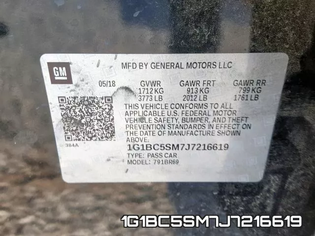 1G1BC5SM7J7216619 фото 2