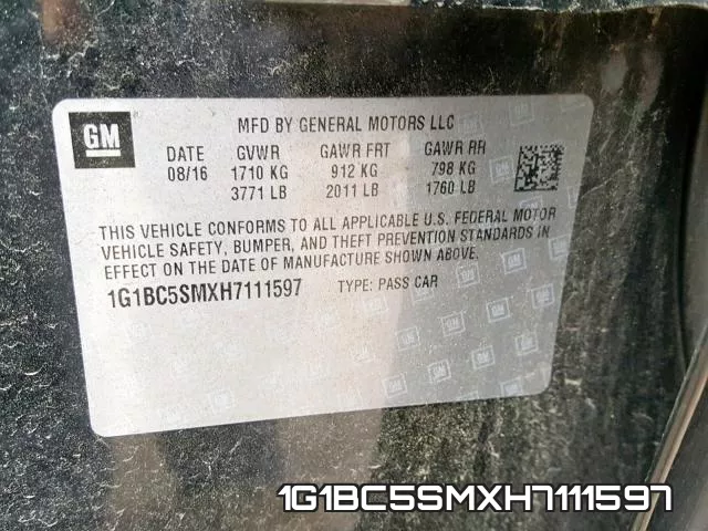 1G1BC5SMXH7111597 фото 2