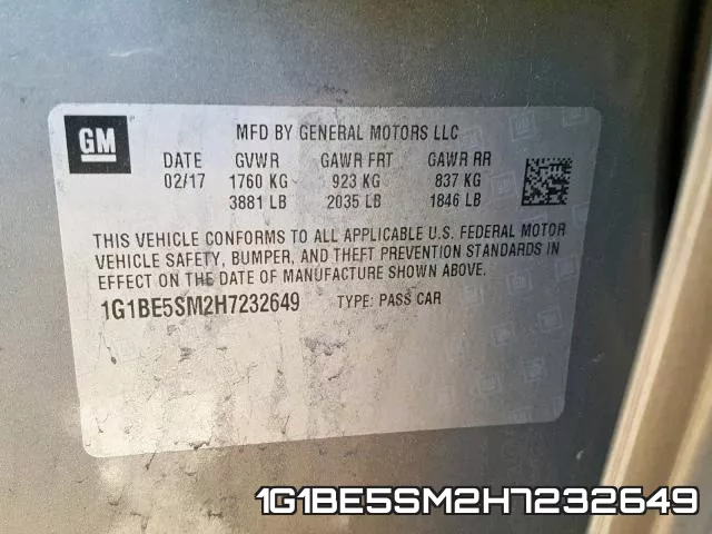 1G1BE5SM2H7232649 фото 2