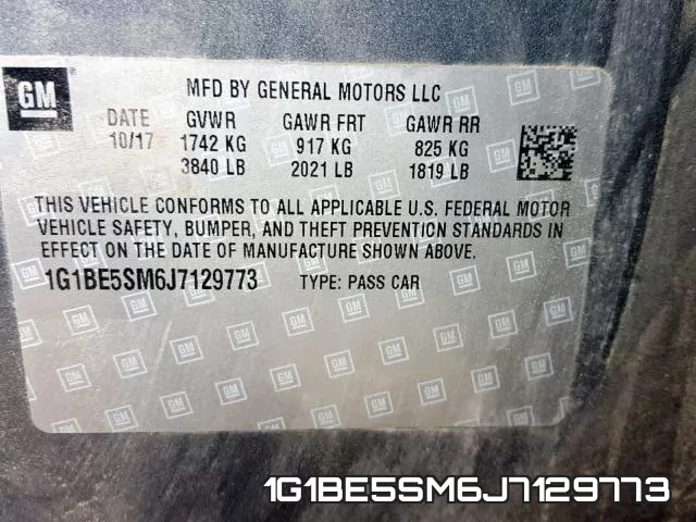 1G1BE5SM6J7129773 фото 2