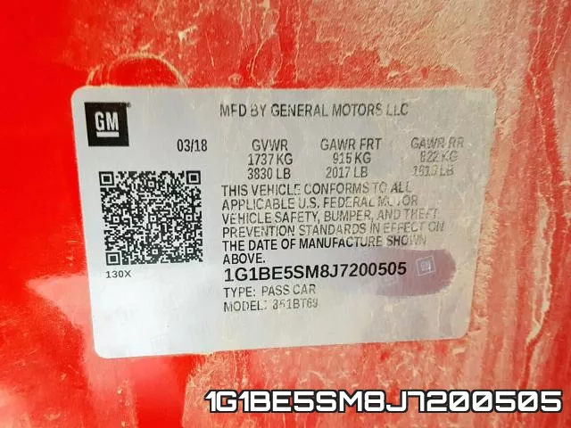 1G1BE5SM8J7200505 фото 2