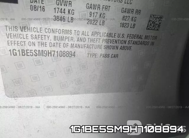 1G1BE5SM9H7108894 фото 10