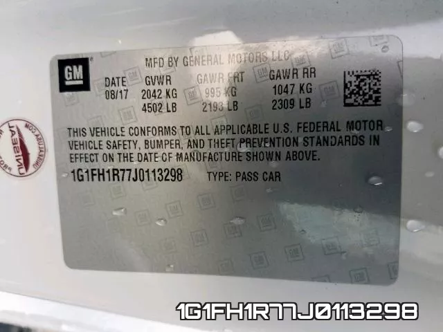 1G1FH1R77J0113298 фото 2