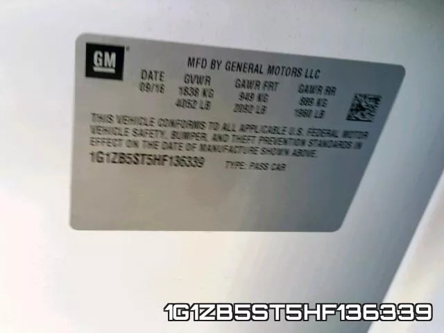 1G1ZB5ST5HF136339 фото 2