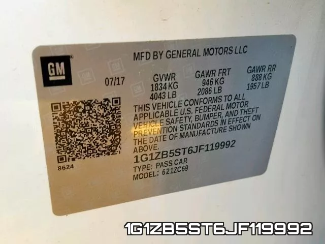 1G1ZB5ST6JF119992 фото 2