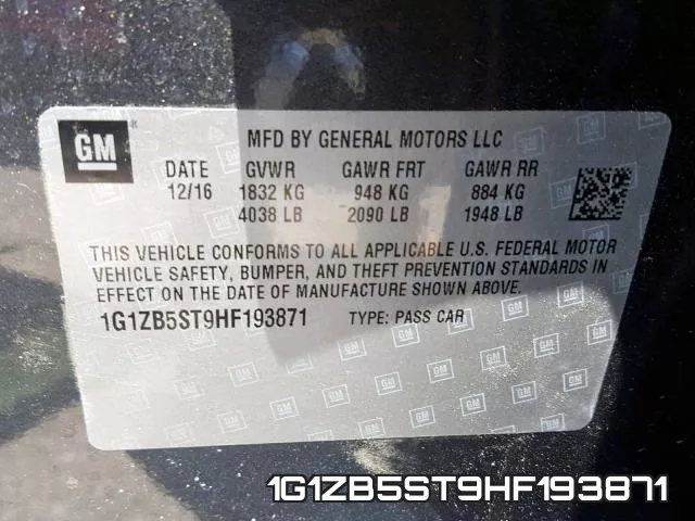 1G1ZB5ST9HF193871 фото 2