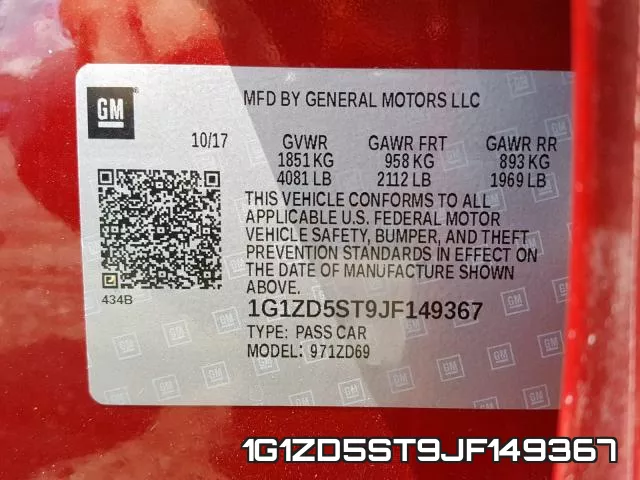 1G1ZD5ST9JF149367 фото 2