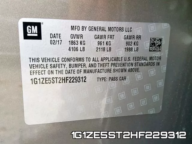 1G1ZE5ST2HF229312 фото 2
