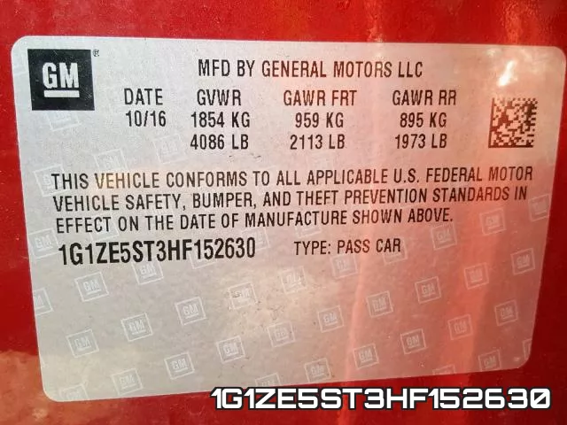 1G1ZE5ST3HF152630 фото 2