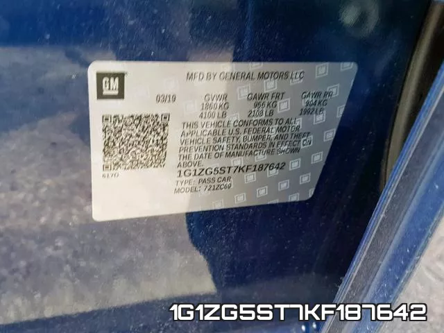 1G1ZG5ST7KF187642 фото 2