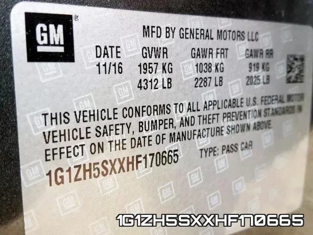 1G1ZH5SXXHF170665 фото 2
