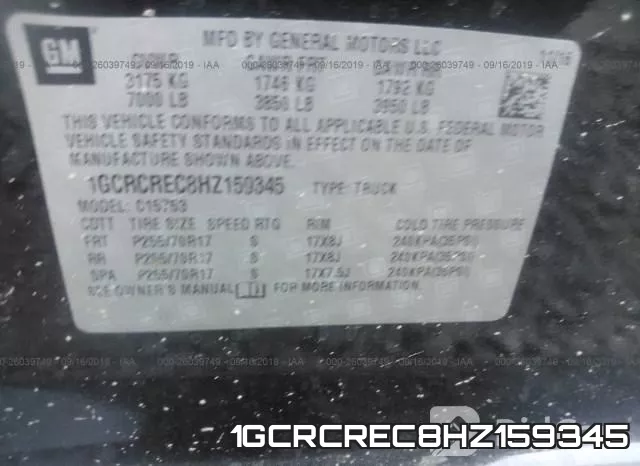 1GCRCREC8HZ159345 фото 10