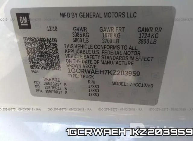 1GCRWAEH7KZ203959 фото 10