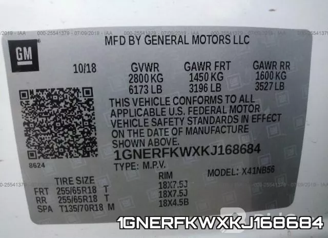 1GNERFKWXKJ168684 фото 10