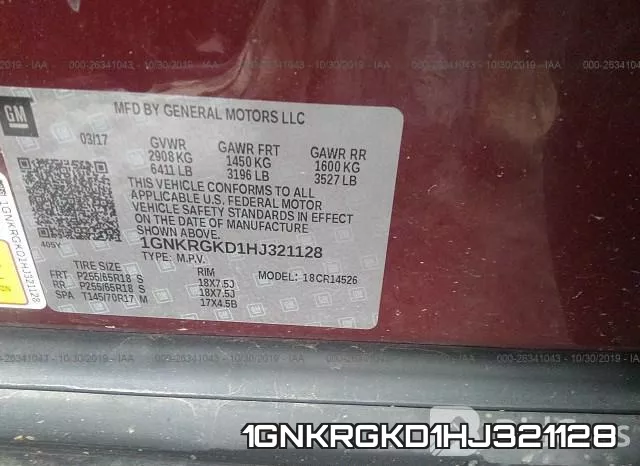 1GNKRGKD1HJ321128 фото 10