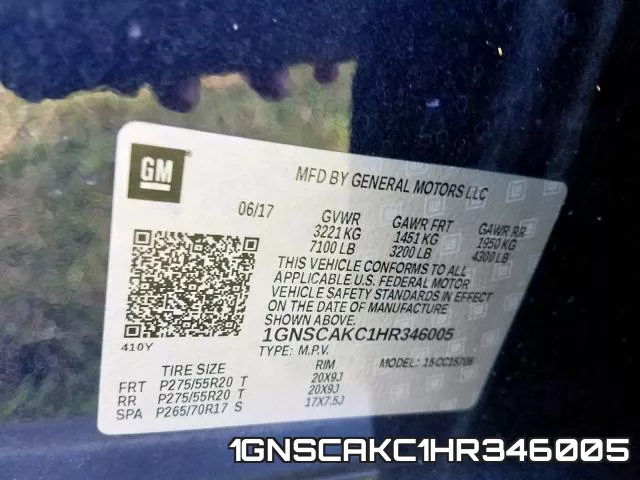 1GNSCAKC1HR346005 фото 2