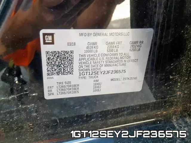 1GT12SEY2JF236575 фото 2