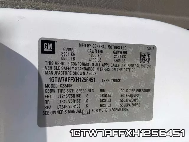 1GTW7AFFXH1256451 фото 2
