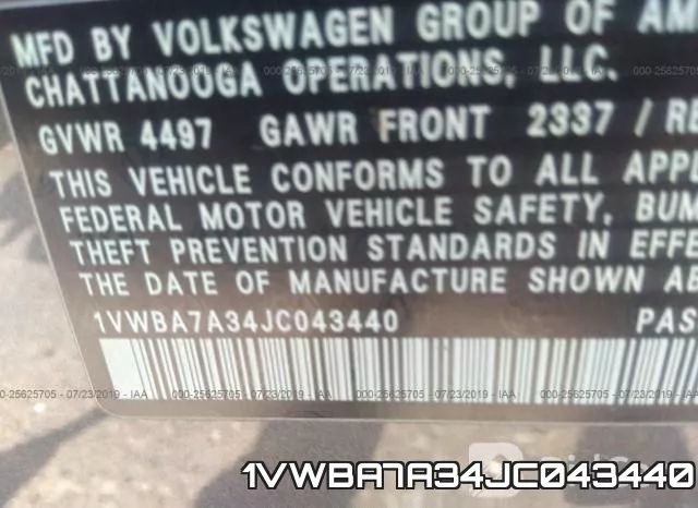 1VWBA7A34JC043440 фото 10
