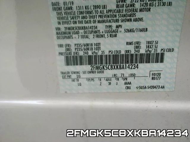 2FMGK5C8XKBA14234 фото 2