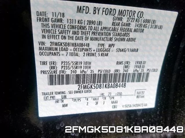 2FMGK5D81KBA08448 фото 2