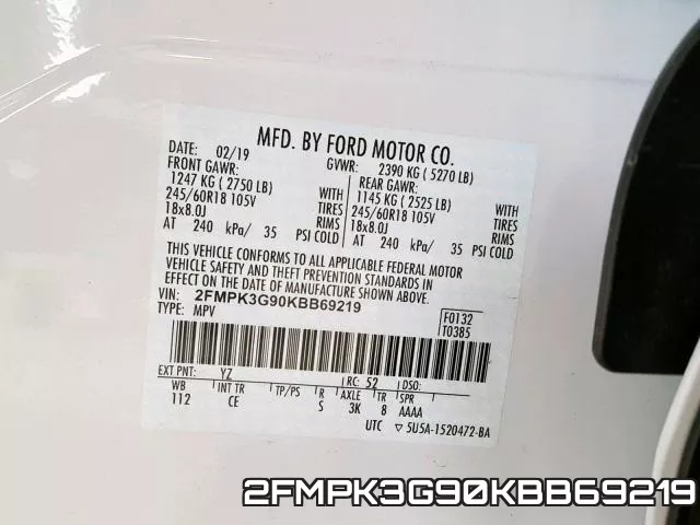 2FMPK3G90KBB69219 фото 2