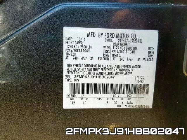 2FMPK3J91HBB02047 фото 2